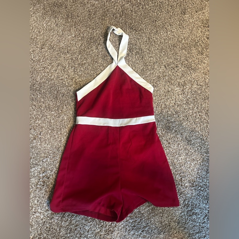 Red and White Halter Tie Romper Size Large Pokémon Trainer Cosplay